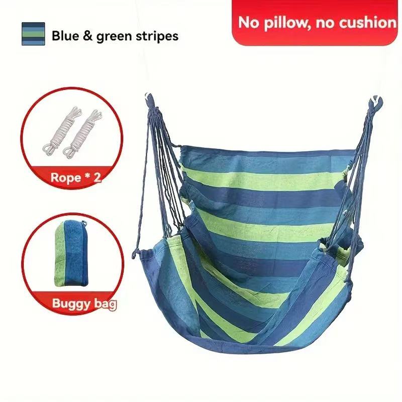 Single Fabric Hammock Chair – Outdoor Swing, Non-Slip Base & Storage Bag. Ideal For Dorms & Relaxation