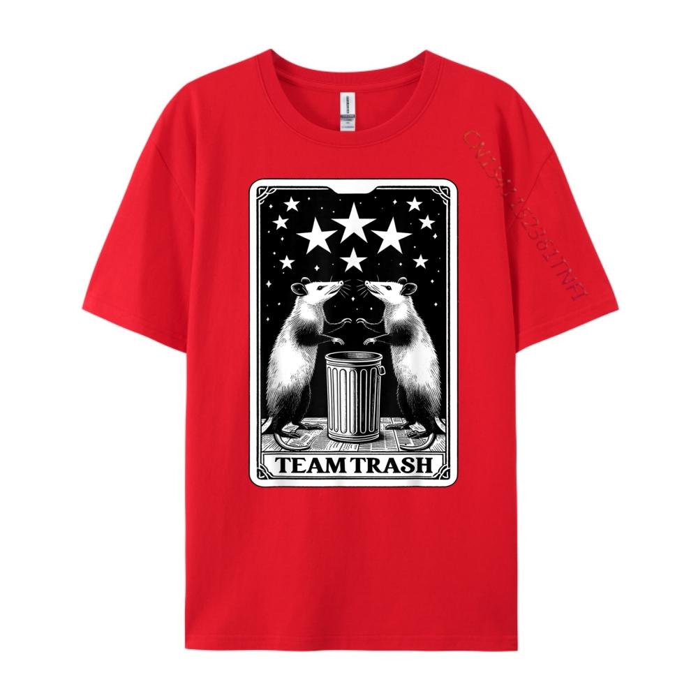 Tarot Card Team Trash Crescent Moon Opossum Raccoon White T Shirt Unisex Breathable Harajuku S