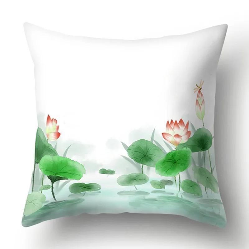 Ink Landscape Painting Pillowcase Bedroom Room Home Decoration Office Seat Living Room Sofa Cushion Cover 45x45cm