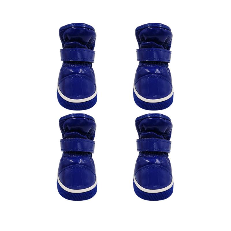 

4 шт. Хлопковые зимние ботинки для щенков - Плюшевая зимняя обувь для тедди, бишона, померанского шпица Size 2