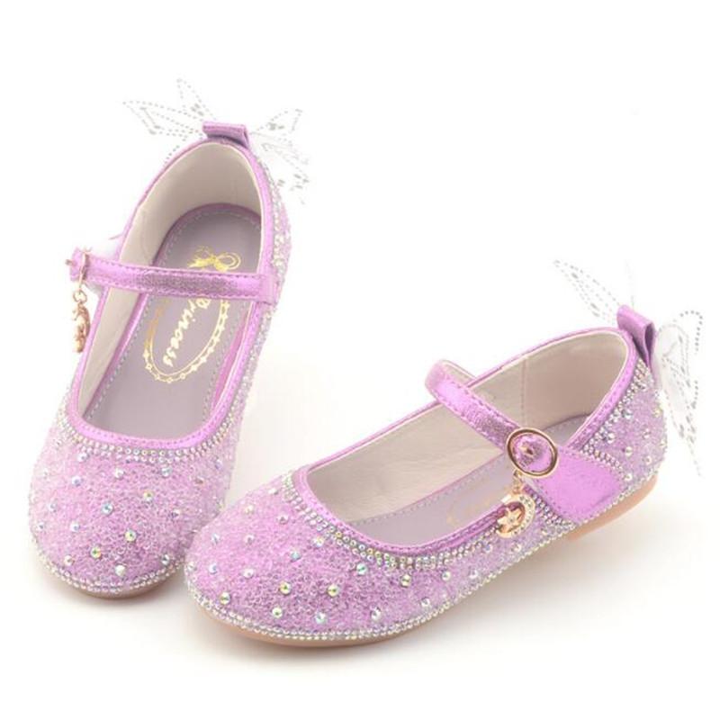 Butterfly Kids Shoes Wings Flat Bottom Girls Princess Shoes Children Wedding Dress Banquet Dance Glitter Party Girl Shoes