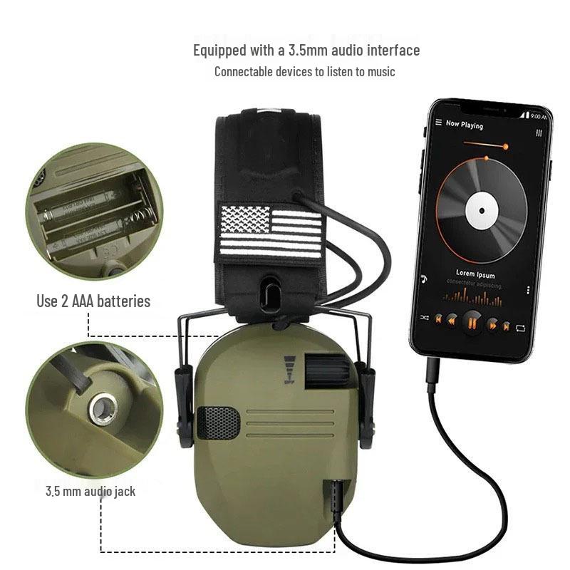 Tactical Electronic Noise Cancelling Earmuffs for Outdoor Shooting