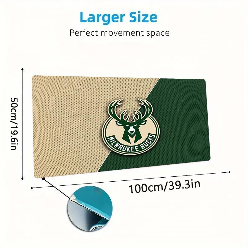 Milwaukee Bucks Color Mouse Pad Large Gaming Table Cushion Non-slip Laptop Tablet Big Mousepad XXL Mat Mini PC Playmat With Lock edge