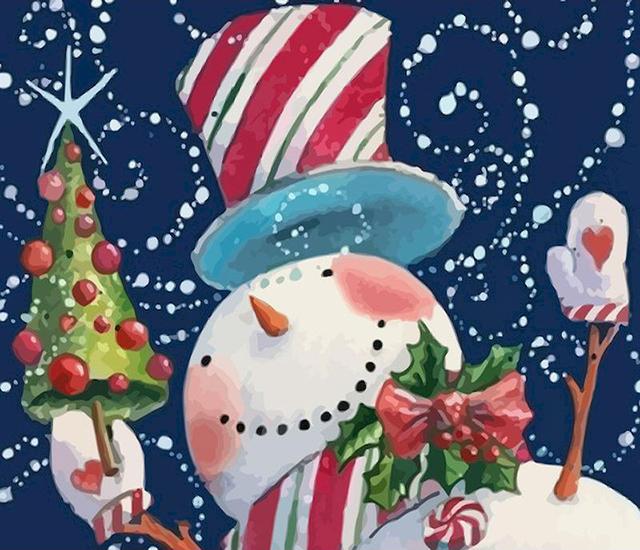 

Ruopoty картина по номерам снеговик акрил уникальный подарок DIY картины по номерам зима на холсте наборы домашний декор Рождественский подарок 40x50cm NO Frame