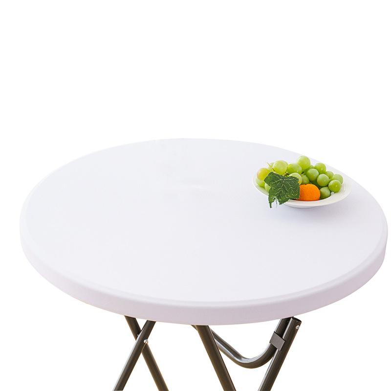 Elastic Milk Silk Round Table Cover For Outdoor Wedding Events Cross Border Solid Tablecloth