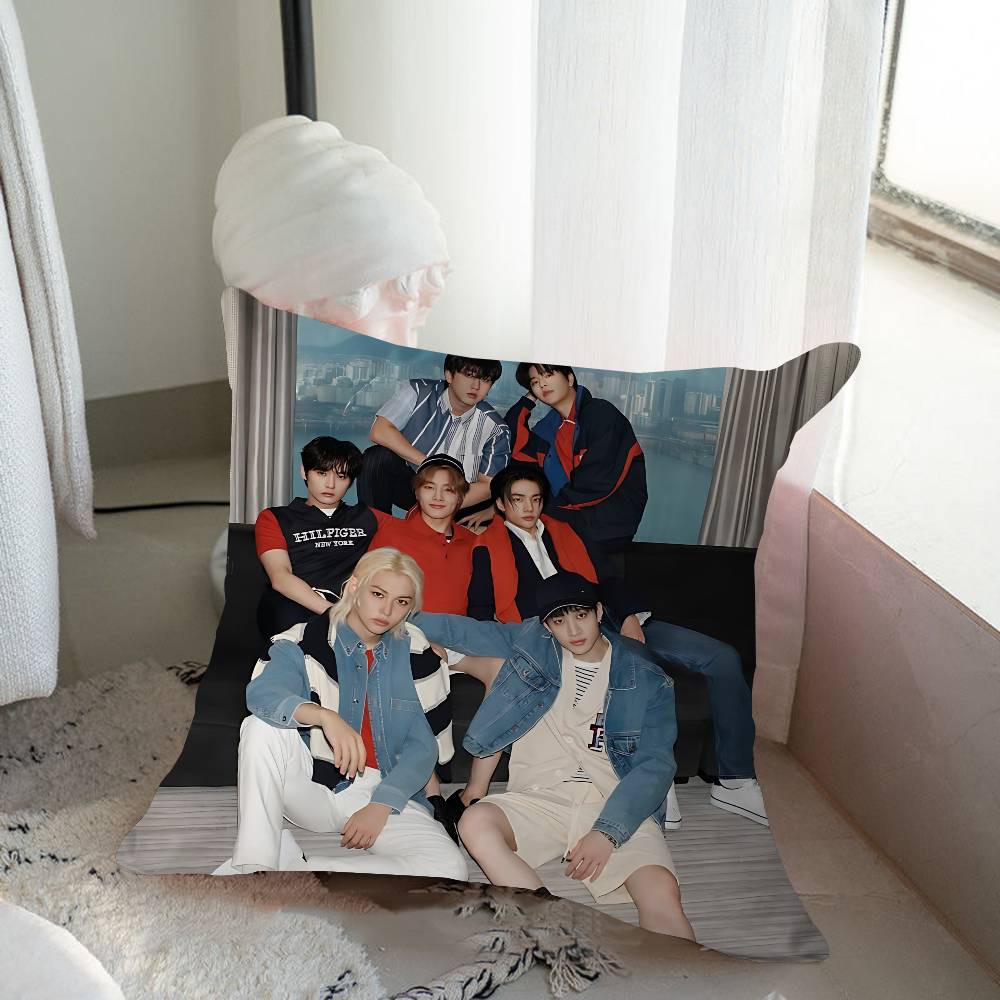 Kpop S-Stray K-Kids Cushion Cover Pillowcase Upholstery Sofa Throw Pillow Home Decor Pillowcas