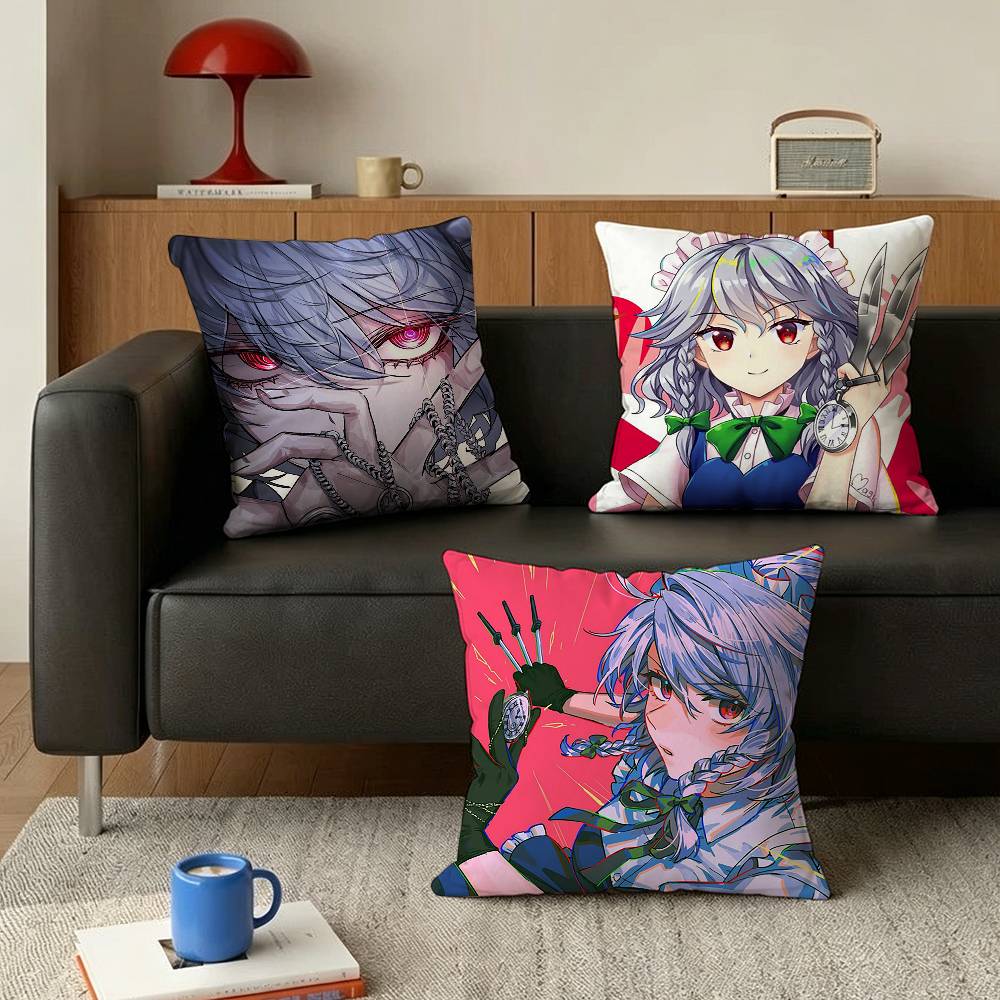 Izayoi Sakuya TOUHOU Project Various Sizes Square Pillow Case For Car Home Bedchamber Decor