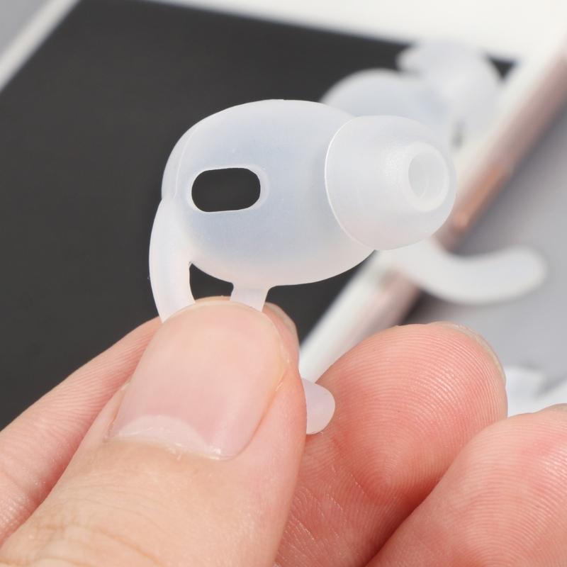 2 Pairs Soft Silicone Ear Pads Eartips Earphone Silicone Case Ear Hook In-ear Earbuds for 3 Earphones