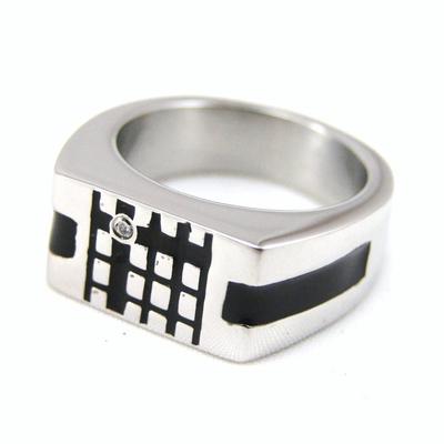 Steel Signet Ring 'Thorgal' Black Silver