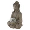 Buddha Statue Harz Buddha Skulptur mit Lampe für Außengartendekoration Heimornament