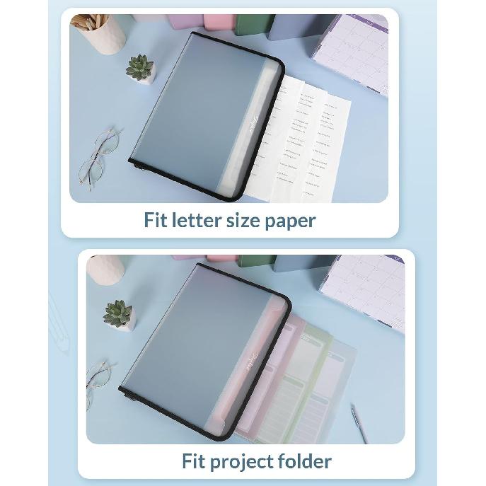 Document Organizer, Accordion Folder with Front Pocket, 7 Pocket Expanding File Folder, Letter Size, Important Document Folder with Double Zipper,