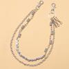 1/2 Layer Long Metal Belt Chain Rock Punk Hook Trousers Pant Waist Link Wallet Chain Belts Keychain Ring Clip Keyring