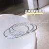 Women Fashion Glitter Starry Three Ring Fine Solid Bangle Bracelet