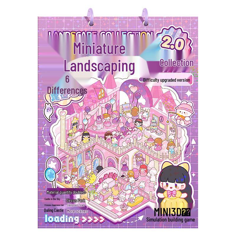 3D Mini Scene Sticker Book: Cute Cartoon Houses & Landscapes for Kids