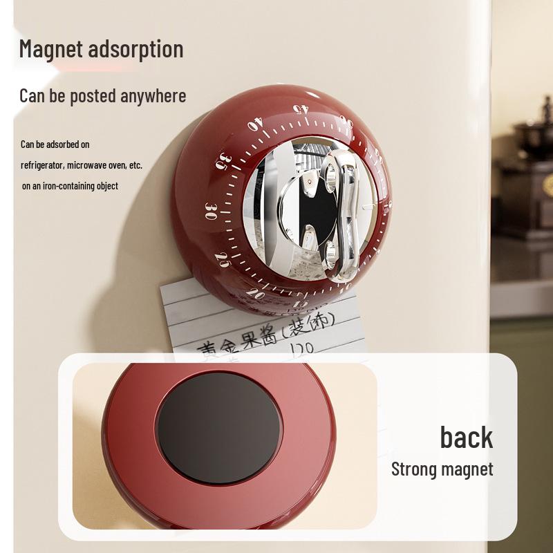 Magnetic Kitchen Timer: Mechanical Alarm Clock for Student Time Management and Cooking Reminders