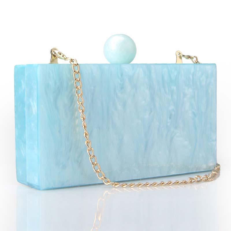 Acrylic Handbags Clutch Evening Bag Female Wedding Party Luxury Brand Designer Marble Square Shoulder Crossbody Women's Bags