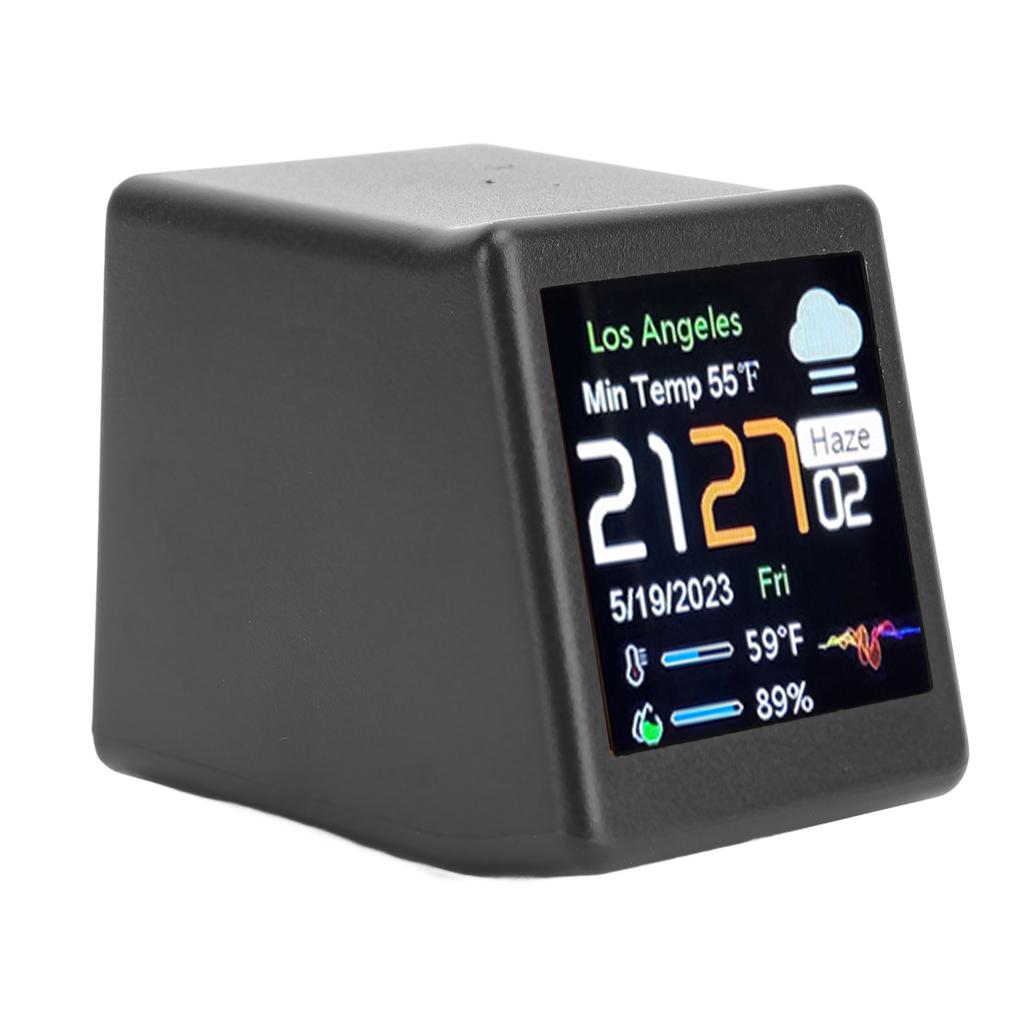 Desktop Electronic Clock LCD Digital Display Calendar Temperature Weather Forecast Station Support WiFi Networking