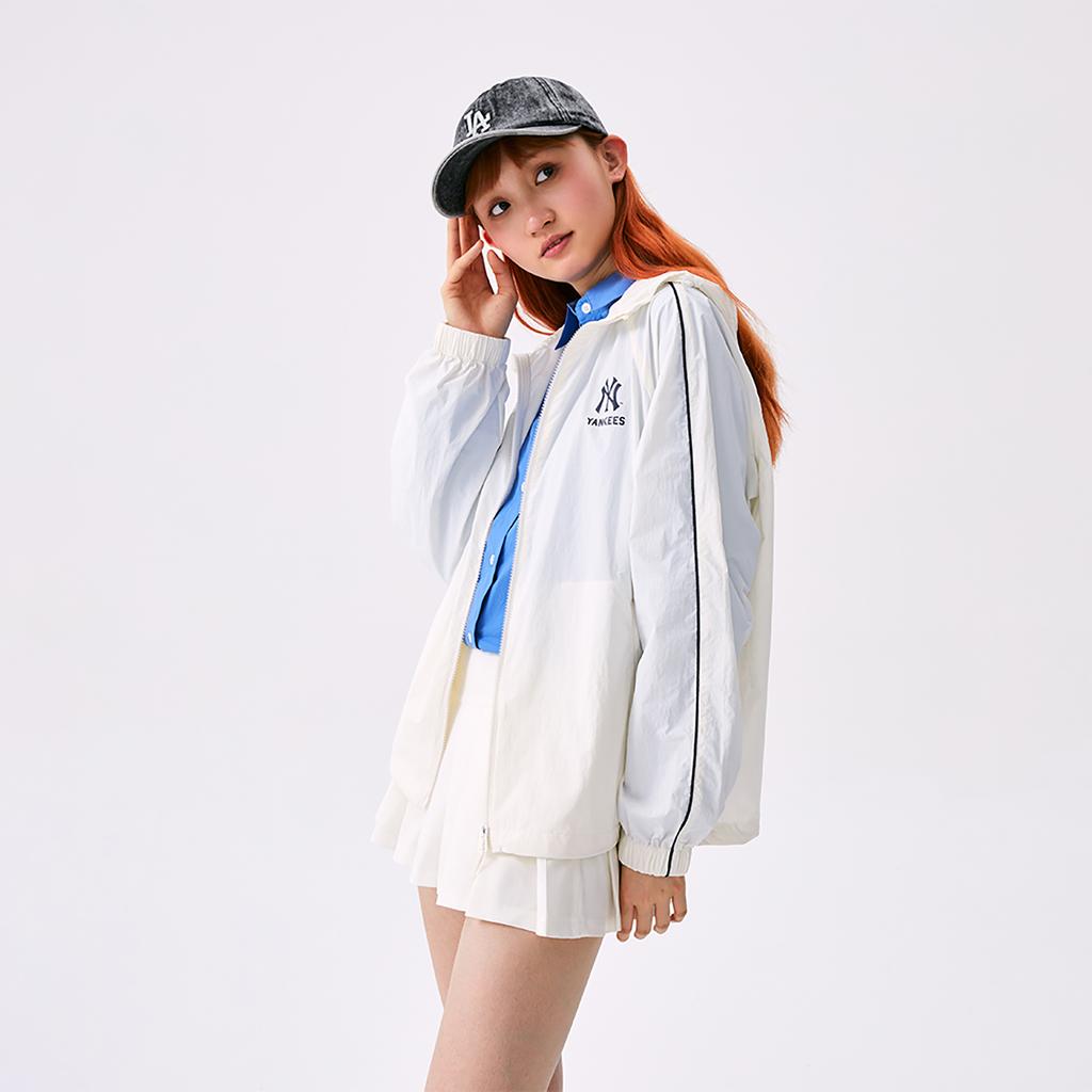 New MLB Preppy Style Collection New York Yankees SS25 Jacket Unisex White 3AWJV0153-50IVS