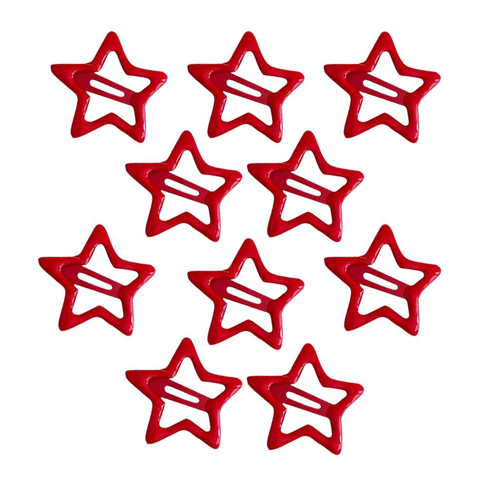 

10 шт./лот Красная звезда Зажим-защелка Заколки-капли для волос для девочки Боковая заколка Женский аксессуар для волос Кавайные BB-зажимы Милые заколки-звездочки Star-10pcs