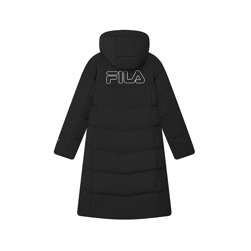 FILA Warm Long Hooded Down Jacket Women outerwear Black F11W443905FBK