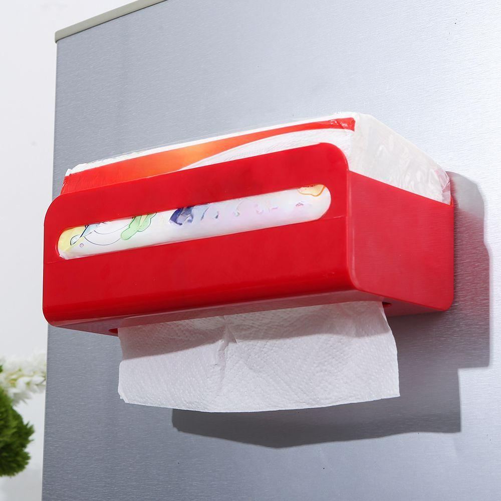 No-Drill Magnetic Wall Mount Tissue Holder Space Saving Storage Box Kitchen Bathroom Napkin Kitchen Towel Organizer Rack