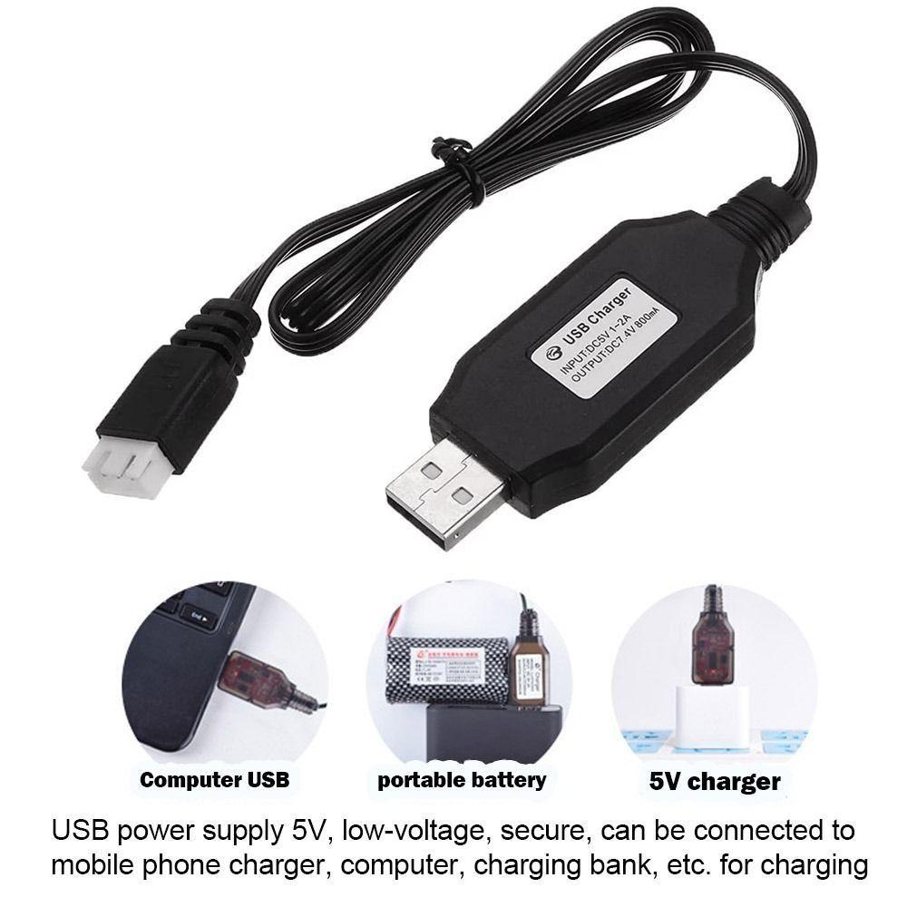 Portable 3.7V/7.4V/11.1V Battery Adapter XH-3P/XH4P/PH2.0/SM-3Pin Universal USB Charger 1000mAh/500mAh Power Supply