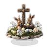 Bunnies Figurines Easters Decoration Table Centerpieces Acrylic Easters Eggs Rabbit Statue Rabbit Sculpture Home Decors