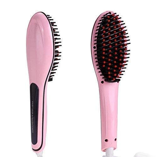 Nurmantras Original Fast Charging Women corded Electric Comb Brush 2in1 Ceramic Fast Hair Straightener For Temperature Control Display LCD Screen (