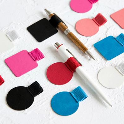 1Pc Self-adhesive for Notebooks  Leather Pen Clip Pencil Elastic Loop  Journals Clipboards Pen Holder
