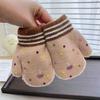 Baby Girls Cute Colors Cartoon Bow Plush Thickened Warm Gloves Children Soft Outdoor Windproof Warm Gloves Kids Gloves