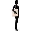 Shifre Lightweight Compact Canvas Tote Bag Character Design Square Natural 6062 B237
