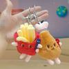 12cm Kawaii Essen Brot Hamburger Hund Pommes Plüschtier Weicher Gefüllter Plüsch Anhänger Schlüsselanhänger für Kinder Geschenke Spielzeug