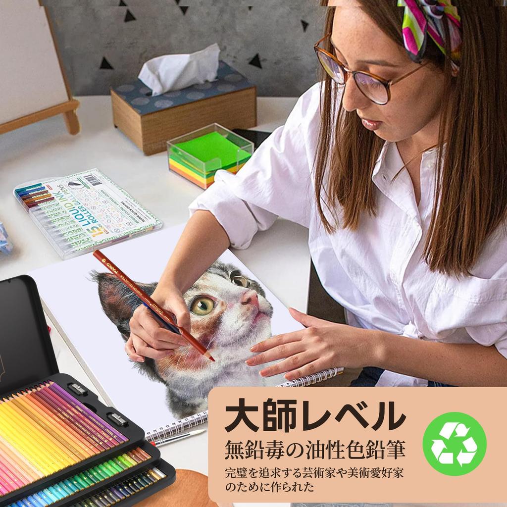 Marco Professional Colored 160 Adult Coloring Book Set 10 Includes Premium Over 100 Vibrant 10 Layers of Master Iron Gift Set for 3300 160 Colors