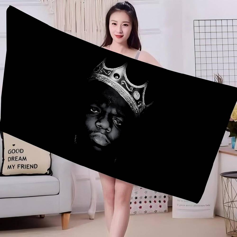 Biggie Smalls Music Album Anime Beach Swimming Towel Soft Absorbent Washcloth Children's Gifts for Kids Travel Camping Gym