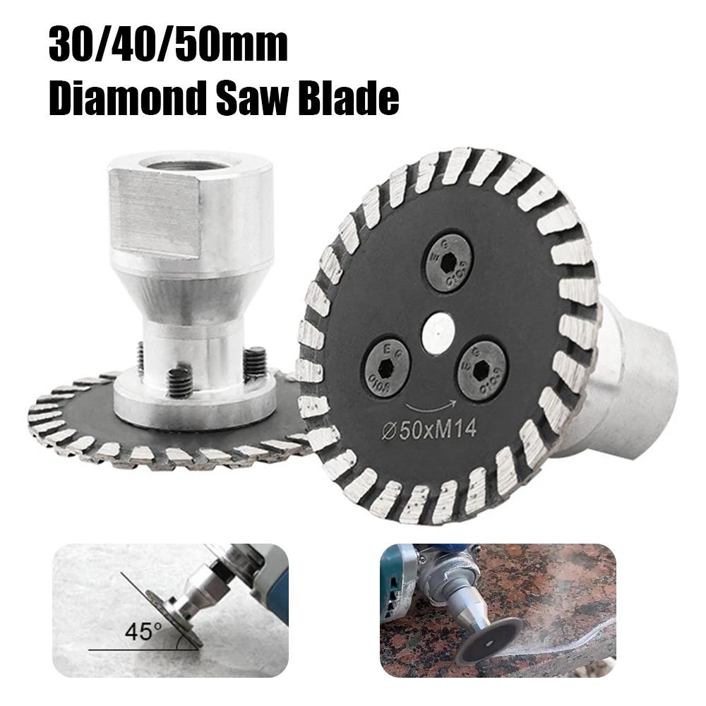 30/40/50mm Gravur Diamant Sägeblatt M14 Gewinde Mit Abnehmbarer Flansch Turbo Trennscheibe Für Granit Marmor Stein Schneidwerkzeug