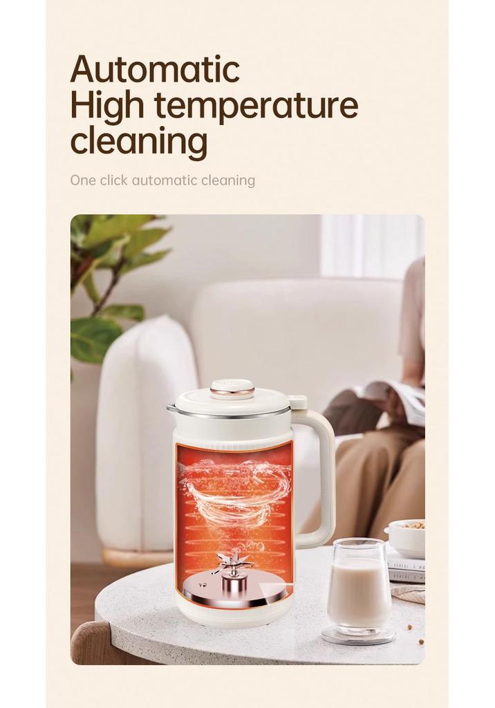 Mini-Sojamilchbereiter mit Doppelspannung - Automatische Wandbrechmaschine für 3-4 Portionen, kein Filter erforderlich.