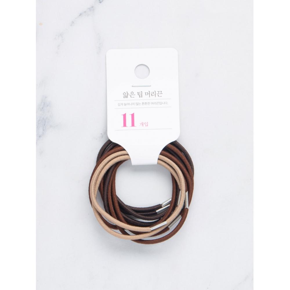 Daiso Dünne Spitzen Haar Gummiband 11er Pack