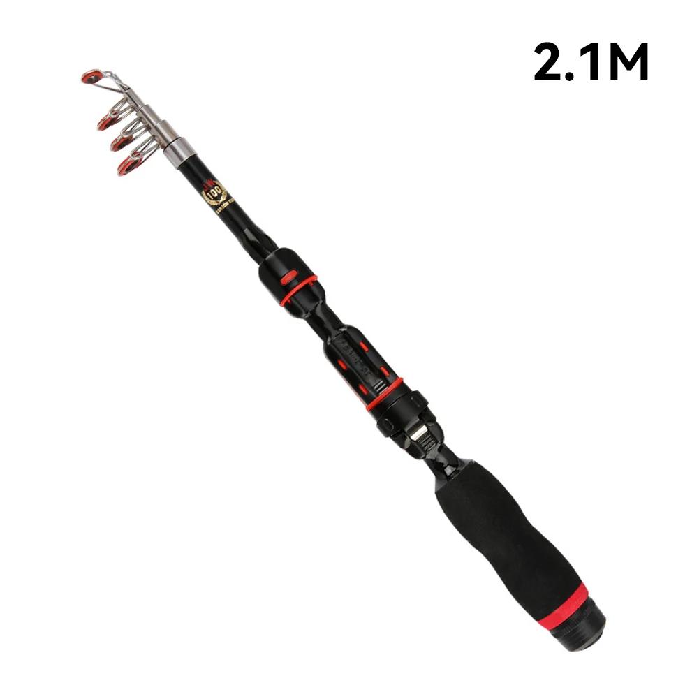 1.0m-2.3m Telescopic Fishing Rod Super Short Mini Glass Fishing Rod Portable Bass Bait Casting Rod for Outdoor Fishing Wholesale