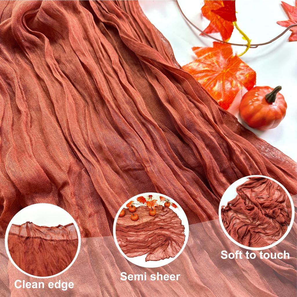 5 Stück Käsetuch Tischläufer, Rustikaler Läufer Gaze Boho Hochzeitsdeko Romantischer Tischläufer für Hochzeits- Geburtstagsfeier Dekoration