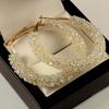 Fashion Women Circle Shape Rhinestone Inlaid Statement Hoop Earrings Jewelry