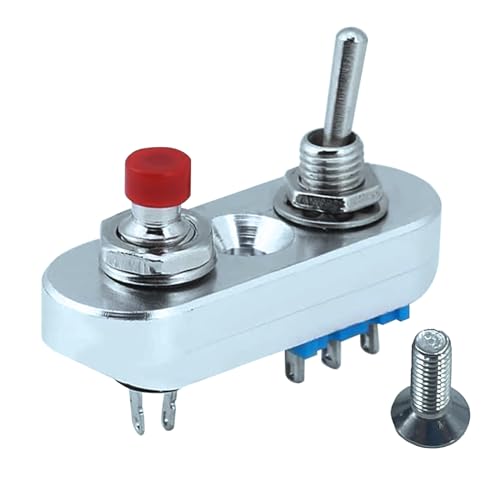 Crown Doris Handle Toggle Push Switch 22.2mm Mini Micro Horn Cell Turn Signal ON OFF Custom Silver