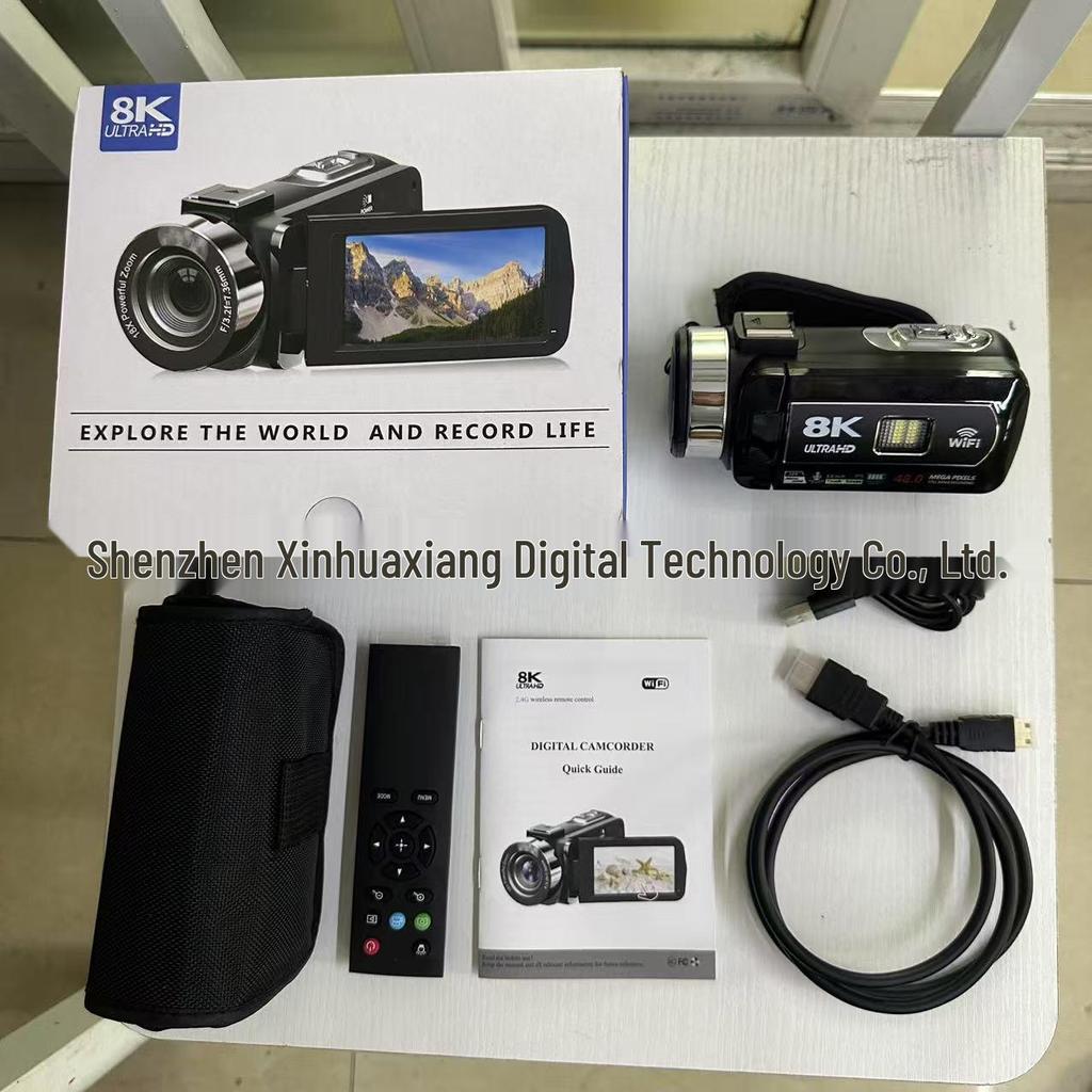 8K Handheld Digital Camcorder, 64MP, Remote-Controlled for Outdoor Photography