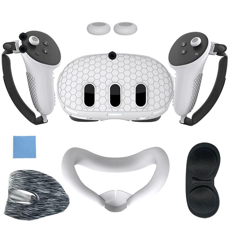 Meta Quest 3 Silicone Protective Case: 7-Piece Set for Controller & Host - Anti-Slip, Anti-Drop VR Accessories