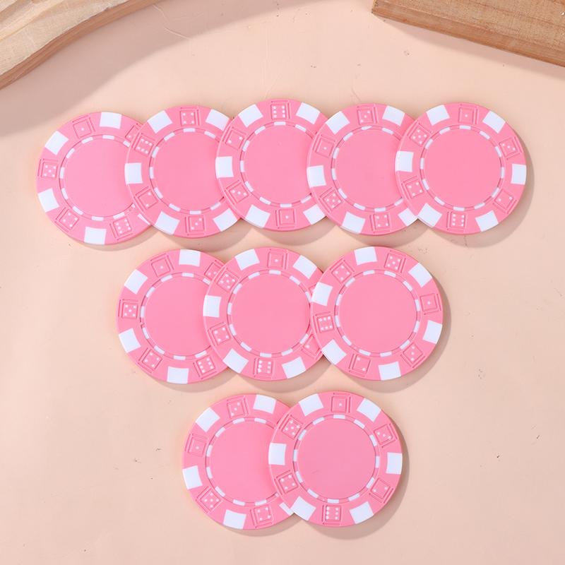 10 Pcs Abs Plastic Poker Chips Casino Texas Hold'Em Poker Metal Coins 11.5G Chips Poker Game Chip Set Accessories
