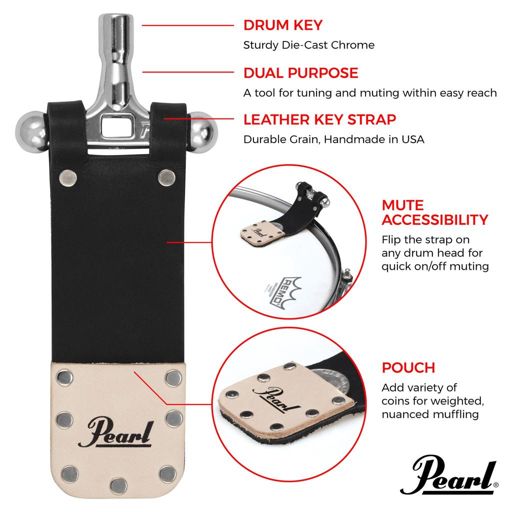 Pearl PFMDK080 Flip Mute Drum Key Tool Multi-purpose Tuner and Damper