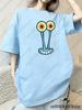 Summer New Cartoon SpongeBob Print T-shirts For Women Casual Street Hip Hop Tshirts Kawaii Sleepwear For Couple Y2K Loose Tops