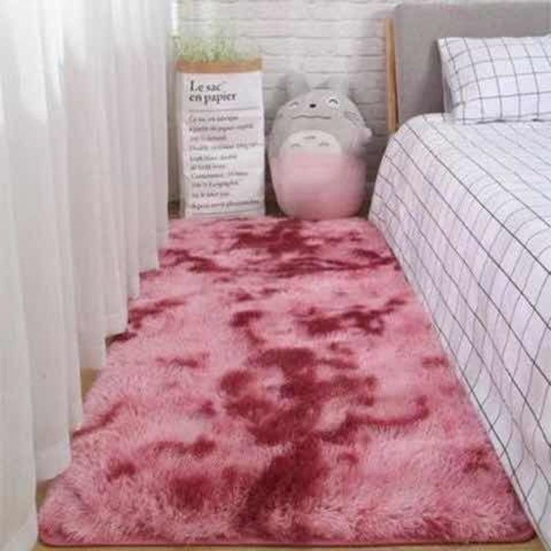 Tapete Macio de Pelúcia Tie-Dyed - 60x160cm, Antiderrapante e Adequado para Animais de Estimação para Quarto ou Sala de Estar