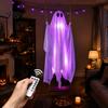 Halloween Partyartikel für Erwachsene Hängende Geisterschaukel Dekoration mit Fernbedienung & LED-Lichterkette, Wasserdichte Gruselige Beleuchtete Veranda Dekoration