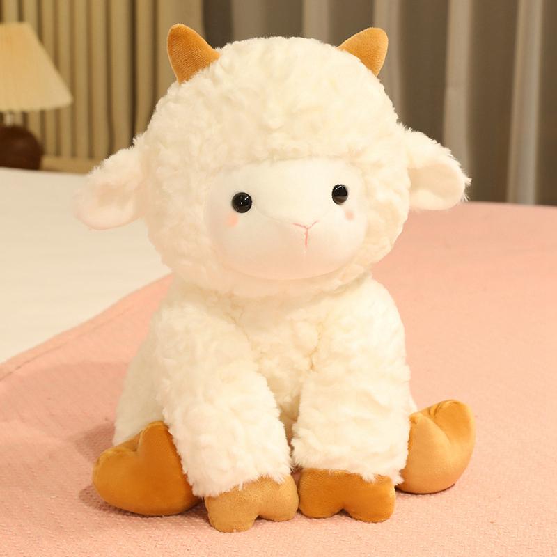 25/35cm White Sheep Delicate Plush Toy Stuffed Sitting Pose Fluffy Soft Huggable Pillow Birthday Gifts