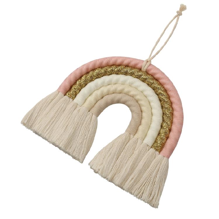 Colorful Woven Macrame Rainbow Wall Decor Party Decoration for Kids Baby Nursery